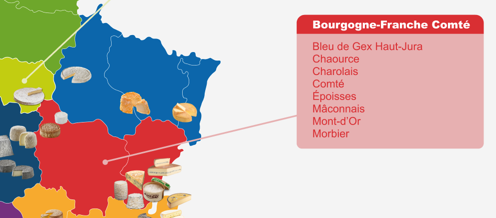 Carte Fromages AOP Jura