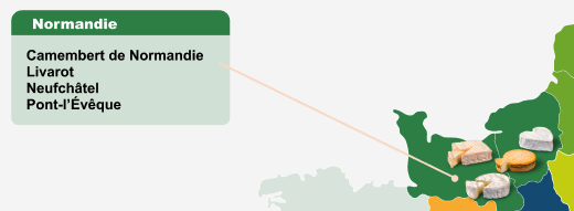 Carte Fromages AOP Normandie